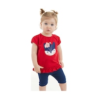 Denokids Kırmızı Tilki Kız Bebek Tunik Tayt Takım Renkli Çok Renkli Denokids Kırmızı Tilki Kız Bebek Tunik Tayt Takım Renkli Çok Renkli