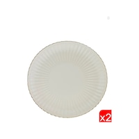 Kütahya Porselen Bone Luz Altın File Pasta Tabağı 21cm 2 Li Çok Renkli Kütahya Porselen Bone Luz Altın File Pasta Tabağı 21cm 2 Li Çok Renkli