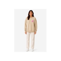 Herkesemoda Pembe Zar Baskı Detaylı Şardonlu 2 İplik Bisiklet Yaka Sweatshirt Bej Herkesemoda Pembe Zar Baskı Detaylı Şardonlu 2 İplik Bisiklet Yaka Sweatshirt Bej