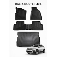 Dacia Duster 4x4 3d Oto Paspas Ve Bagaj Havuzu İkili Set Dacia Duster 4x4 3d Oto Paspas Ve Bagaj Havuzu İkili Set