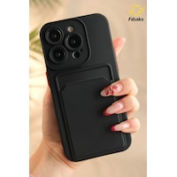 Fibaks iPhone 11 Pro Max Uyumlu Kılıf Kamera Korumalı Arkası Kartlıklı Cüzdanlı Kırmızı Tuşlu Siyah Silikon Kapak Fibaks iPhone 11 Pro Max Uyumlu Kılıf Kamera Korumalı Arkası Kartlıklı Cüzdanlı Kırmızı Tuşlu Siyah Silikon Kapak