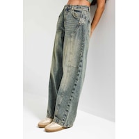 it's basic Kadın T.kot Rengi 4w5-85 Barrel Fit Cep Detaylı %100 Koton Tasarım Denim Jean