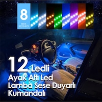 12 Ledli Ayak Altı Led Lamba Sese Ve Müziğe Duyarlı Kumandalı Led 12 Ledli Ayak Altı Led Lamba Sese Ve Müziğe Duyarlı Kumandalı Led