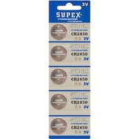 Supex CR2450-C5 3V Lityum Düğme Pil 5'li Supex CR2450-C5 3V Lityum Düğme Pil 5'li