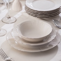 Porsima 4431 Tiffany Platin Yaldızlı Yemek Takımı 24 Parça 6 Kişilik Yemek Seti Beyaz Porsima 4431 Tiffany Platin Yaldızlı Yemek Takımı 24 Parça 6 Kişilik Yemek Seti Beyaz