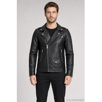 Freemen Erkek Fermuarlı Cep Detaylı Slim Fit Suni Deri Ceket 1010-416 Siyah Freemen Erkek Fermuarlı Cep Detaylı Slim Fit Suni Deri Ceket 1010-416 Siyah