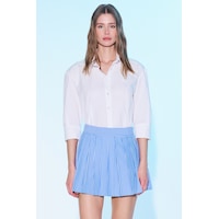 Sagaza Studio Ss6013 Pileli Mini Etek İndigo Sagaza Studio Ss6013 Pileli Mini Etek İndigo