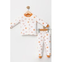 Kız Çocuk Desenli Pamuklu 2'li Pijama Takımı Turuncu Kız Çocuk Desenli Pamuklu 2'li Pijama Takımı Turuncu