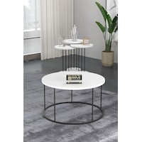 Orta Sehpa Ve Zigon Sehpa Terra 4 Lü Set Beyaz Orta Sehpa Ve Zigon Sehpa Terra 4 Lü Set Beyaz