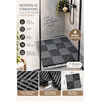 Porsima 0775 Antrasit Geçmeli Plastik Yer Karosu 4'lü Set Kaymaz Izgaralı Balkon, Banyo & Teras Zemin Karo 40x40 Cm Porsima 0775 Antrasit Geçmeli Plastik Yer Karosu 4'lü Set Kaymaz Izgaralı Balkon, Banyo & Teras Zemin Karo 40x40 Cm