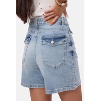 it's basic Kadın Ice 4s6-3 Relax Fit Midi Boy Esnek Kumaş Denim Şort Ice Rengi it's basic Kadın Ice 4s6-3 Relax Fit Midi Boy Esnek Kumaş Denim Şort Ice Rengi