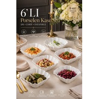 Porsima 6'lı Beyaz Porselen Kase Seti Çerez, Meze, Salata Ve Kahvaltılık Servis Kasesi 15cm Porsima 6'lı Beyaz Porselen Kase Seti Çerez, Meze, Salata Ve Kahvaltılık Servis Kasesi 15cm