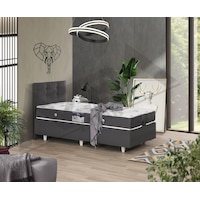 Nero Tek Kişilik Baza Comfort Yatak Basic Başlık %100 Çelik+ Mdf 90 x 190 CM Nero Tek Kişilik Baza Comfort Yatak Basic Başlık %100 Çelik+ Mdf 90 x 190 CM