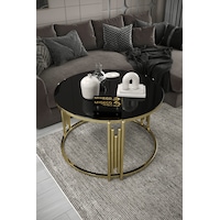 Piyano Tekli Orta Sehpa Gold Ayak Siyah Ayna Piyano Tekli Orta Sehpa Gold Ayak Siyah Ayna