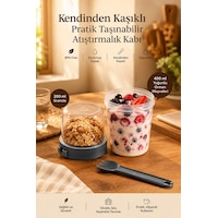 Porsima 5817 Yoğurt Kabı Kendinden Kaşıklı Pratik Taşınabilir Kaşıklı Atıştırmalık Kabı-antrasit 400ml+200ml Porsima 5817 Yoğurt Kabı Kendinden Kaşıklı Pratik Taşınabilir Kaşıklı Atıştırmalık Kabı-antrasit 400ml+200ml