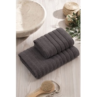 Elart Line Havlu Seti Pamuklu 2 Adet 50x90 Cm Antrasit Antrasit Elart Line Havlu Seti Pamuklu 2 Adet 50x90 Cm Antrasit Antrasit