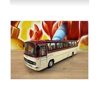 1:24 Mercedes Benz Otobüs Eski Nostaljik Otobüs Krem-bordo 25cm 1:24 Mercedes Benz Otobüs Eski Nostaljik Otobüs Krem-bordo 25cm