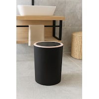 İndecor Houseware Liza Beyaz Çizgili Yuvarlak Banyo Çöp Kovası - Mutfak Çöp Kutusu - Ofis Çöp Kovası 5 Litre Siyah İndecor Houseware Liza Beyaz Çizgili Yuvarlak Banyo Çöp Kovası - Mutfak Çöp Kutusu - Ofis Çöp Kovası 5 Litre Siyah