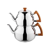 Özkent K-318 Marmaris Ahşap Saplı Aile Boy 4,9 Litre Çelik Çaydan Özkent K-318 Marmaris Ahşap Saplı Aile Boy 4,9 Litre Çelik Çaydan