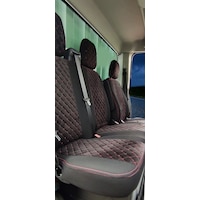 Ford Transit 2014 ve Üzeri Uyumlu Tek Kabin Özel Dikim Tay Tüyü Oto Koltuk Kılıfı Siyah-Kırmızı Ford Transit 2014 ve Üzeri Uyumlu Tek Kabin Özel Dikim Tay Tüyü Oto Koltuk Kılıfı Siyah-Kırmızı