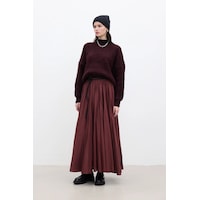 Manuka Pılıse Maxı Etek Bordo Bordo Manuka Pılıse Maxı Etek Bordo Bordo