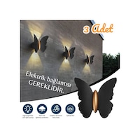 3 Adet Elektrikle Çalışır, 6 Watt Gün Işığı Ledli Kelebek Duvar Aplik İç Ve Dış Mekan Ip65 Aplik Gün Işığı - Sarı 3 Adet Elektrikle Çalışır, 6 Watt Gün Işığı Ledli Kelebek Duvar Aplik İç Ve Dış Mekan Ip65 Aplik Gün Işığı - Sarı