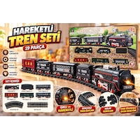 19 Parça Hareketli Oyuncak Tren Seti Işıklı Lokomotif Ve Raylı Tren Oyunu 19 Parça Hareketli Oyuncak Tren Seti Işıklı Lokomotif Ve Raylı Tren Oyunu