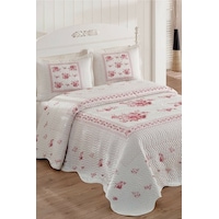 Örtüm Flower Çift Kişilik Kapitone Yatak Örtüsü Takımı - Pembe Örtüm Flower Çift Kişilik Kapitone Yatak Örtüsü Takımı - Pembe