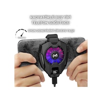 Polham 7500rpm Buz Tipi Radyatörlü Led Işıklı Telefon Soğutucu Fan, Sıcaklık Göstergeli Sessiz Soğutucu Polham 7500rpm Buz Tipi Radyatörlü Led Işıklı Telefon Soğutucu Fan, Sıcaklık Göstergeli Sessiz Soğutucu