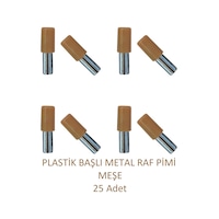 Plastik Başlı Metal Raf Pimi, Meşe 25 Adet Meşe Plastik Başlı Metal Raf Pimi, Meşe 25 Adet Meşe