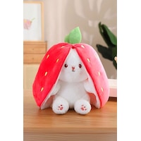 Sevimli Çilek Tavşan Peluş Çilek Tavşan Çantalı 40 Cm Sevimli Sevimli Çilek Tavşan Peluş Çilek Tavşan Çantalı 40 Cm Sevimli