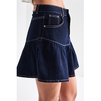 it's basic Kadın Koyu Mavi Renk 1s5-50 Volanlı Süper Mini %100 Koton Denim Etek it's basic Kadın Koyu Mavi Renk 1s5-50 Volanlı Süper Mini %100 Koton Denim Etek