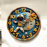 Renkli Baskı Astronot Uzay Çocuk Desenli Sayılı Hediyelik Ahşap Sessiz Duvar Saati 50cm ÇOk Renkli Renkli Baskı Astronot Uzay Çocuk Desenli Sayılı Hediyelik Ahşap Sessiz Duvar Saati 50cm ÇOk Renkli