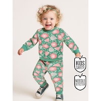 Denokids Pembe Çiçekli Kız Bebek Yeşil Eşofman Takım Denokids Pembe Çiçekli Kız Bebek Yeşil Eşofman Takım