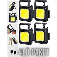 4 Adet Led Anahtarlıklı Metal Kasa El Feneri Cep Boy Cob 800mah Siyah 4 Adet Led Anahtarlıklı Metal Kasa El Feneri Cep Boy Cob 800mah Siyah