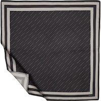 İpekevi Twill İpek Eşarp - Çizgili Signature - Füme - Füme