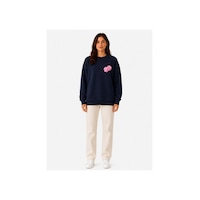 Herkesemoda Pembe Zar Baskı Detaylı Şardonlu 2 İplik Bisiklet Yaka Sweatshirt Lacivert Herkesemoda Pembe Zar Baskı Detaylı Şardonlu 2 İplik Bisiklet Yaka Sweatshirt Lacivert