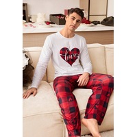 Bella Notte Kırmızı Erkek Ekoseli Çift Pijama Takımı Bella Notte Kırmızı Erkek Ekoseli Çift Pijama Takımı