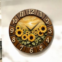 AA Shop 2d Ayçiçeği Desenli Renkli Baskı Sayılı Hediyelik Ahşap Sessiz Duvar Saati 50cm ÇOk Renkli AA Shop 2d Ayçiçeği Desenli Renkli Baskı Sayılı Hediyelik Ahşap Sessiz Duvar Saati 50cm ÇOk Renkli