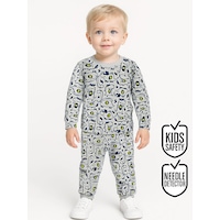 Süper Dino Erkek Bebek Gri Pijama Takımı Süper Dino Erkek Bebek Gri Pijama Takımı