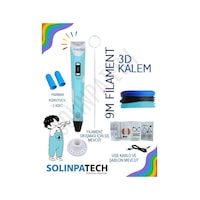 Mavi 3D Kalem 3D Pen 3 Boyutlu Yazıcı Kalem 3 Renk 9 Metre Filament + USB KABLO Mavi 3D Kalem 3D Pen 3 Boyutlu Yazıcı Kalem 3 Renk 9 Metre Filament + USB KABLO