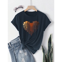Eriyen Kalpler Baskılı Tasarım Tshirt Lacivert Eriyen Kalpler Baskılı Tasarım Tshirt Lacivert
