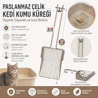 Paslanmaz Çelik Kedi Kumu Küreği - Dayanıklı Metal Kum Eleme Küreği, Hijyenik Ve Uzun Ömürlü 34 Cm Paslanmaz Çelik Kedi Kumu Küreği - Dayanıklı Metal Kum Eleme Küreği, Hijyenik Ve Uzun Ömürlü 34 Cm