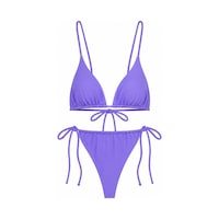 İpli Üçgen Bikini Takımı Lila İpli Üçgen Bikini Takımı Lila