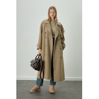 Manuka Premium Oversize Trençkot Bej Manuka Premium Oversize Trençkot Bej