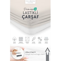 Calmera | %100 Pamuk Penye Lastikli Çarşaf | Çift Kişilik - Battal - King | Bej Calmera | %100 Pamuk Penye Lastikli Çarşaf | Çift Kişilik - Battal - King | Bej
