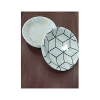 4 Adet Melamin Çukur Yemek Tabağı 18cm Bpa İçermez Bulaşık Makinesinde Yıkanar Desenli Yemek Tabağı Karışık