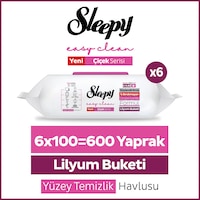 Sleepy Easy Clean Lilyum Buketi Yüzey Temizlik Havlusu Mendili 6x100 (600 Yaprak) Sleepy Easy Clean Lilyum Buketi Yüzey Temizlik Havlusu Mendili 6x100 (600 Yaprak)