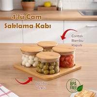 Porsima Hf009006 Yuvarlak 4lü Hava Geçirmez Bambu Standlı Cam Kahvaltılık Seti Bambu Kapaklı Saklama Kabı 250ml Şeffaf Porsima Hf009006 Yuvarlak 4lü Hava Geçirmez Bambu Standlı Cam Kahvaltılık Seti Bambu Kapaklı Saklama Kabı 250ml Şeffaf
