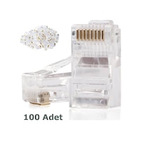 Rj45 Cat6 Altın Uçlu Jack Konnektör 100 Adet